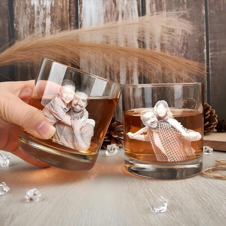 Custom Photo Engraved Whiskey Glass – Personalized Gift