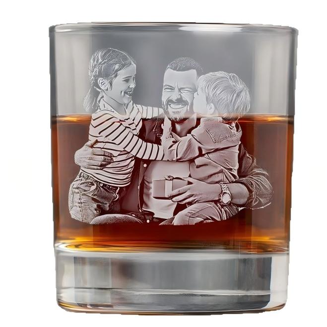 Custom Photo Engraved Whiskey Glass – Personalized Gift