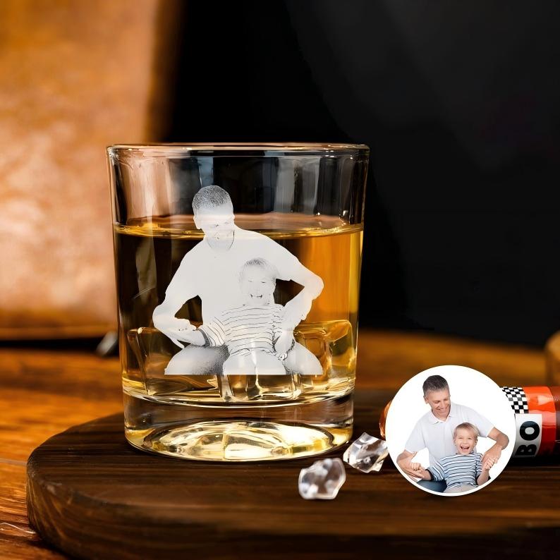 Custom Photo Engraved Whiskey Glass – Personalized Gift