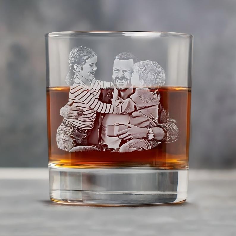 Custom Photo Engraved Whiskey Glass – Personalized Gift