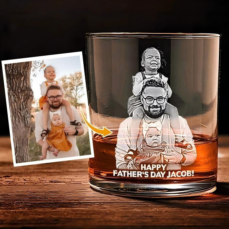 Custom Photo Engraved Whiskey Glass – Personalized Gift