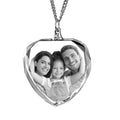 Personalized Crystal Heart Necklace with 2D/3D Photo Engraving