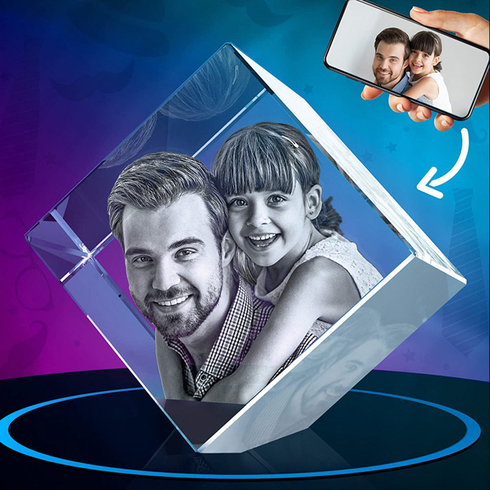 Personalized 3D Crystal Photo Block with LED Base