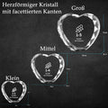 Personalized Multifaceted Heart Crystal Block with LED Base
