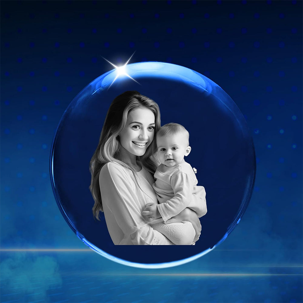 Personalized 3D Crystal Photo Ball with LED Base