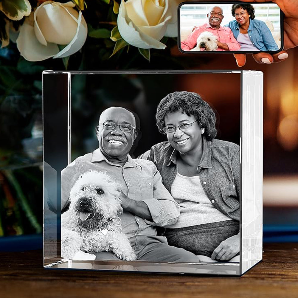 Personalized Rectangle Crystal Keepsake with 3D Engraving