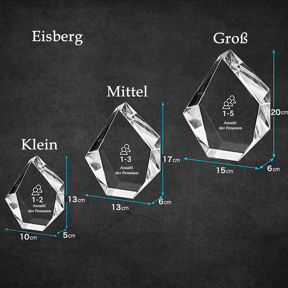 Personalized Iceberg Crystal Photo Block with LED Base