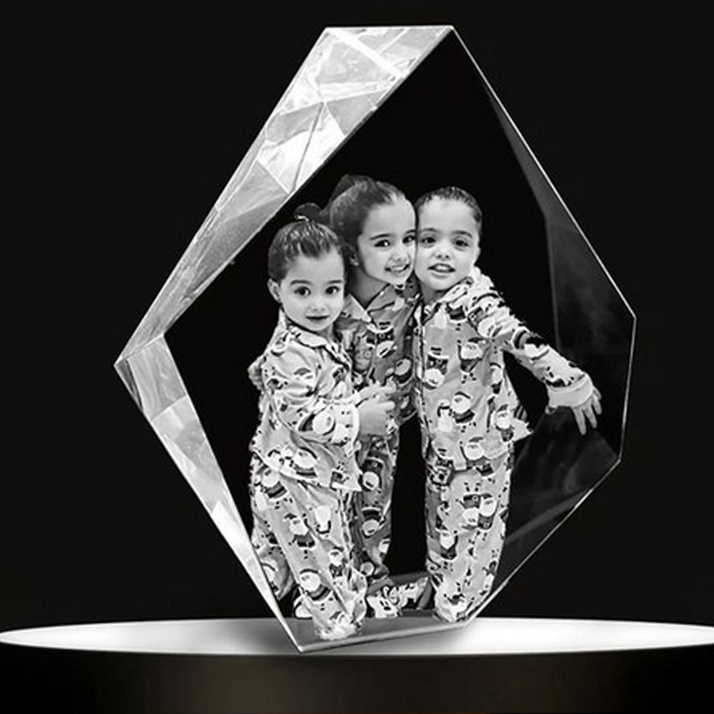 Personalized Iceberg Crystal Photo Block with LED Base