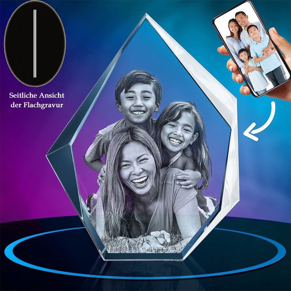 Personalized Iceberg Crystal Photo Block with LED Base