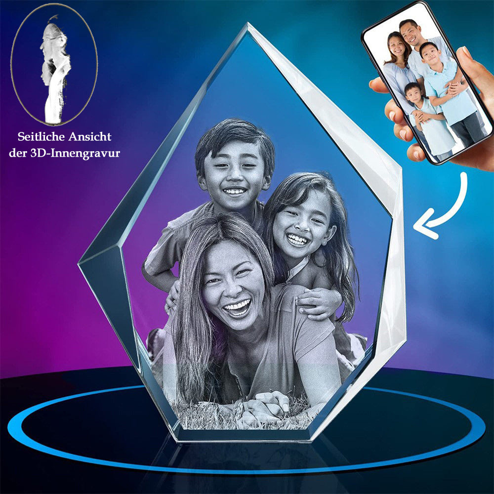 Personalized Iceberg Crystal Photo Block with LED Base