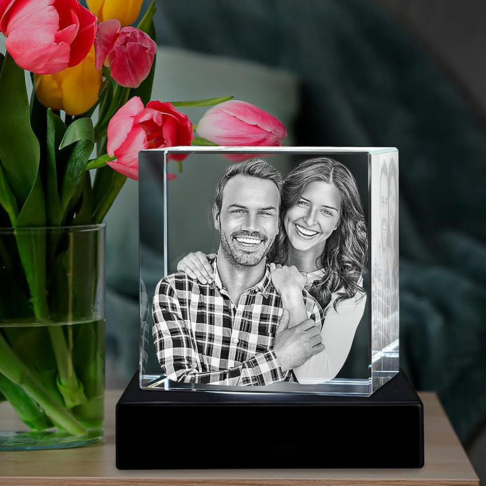 Personalized Rectangle Crystal Keepsake with 3D Engraving