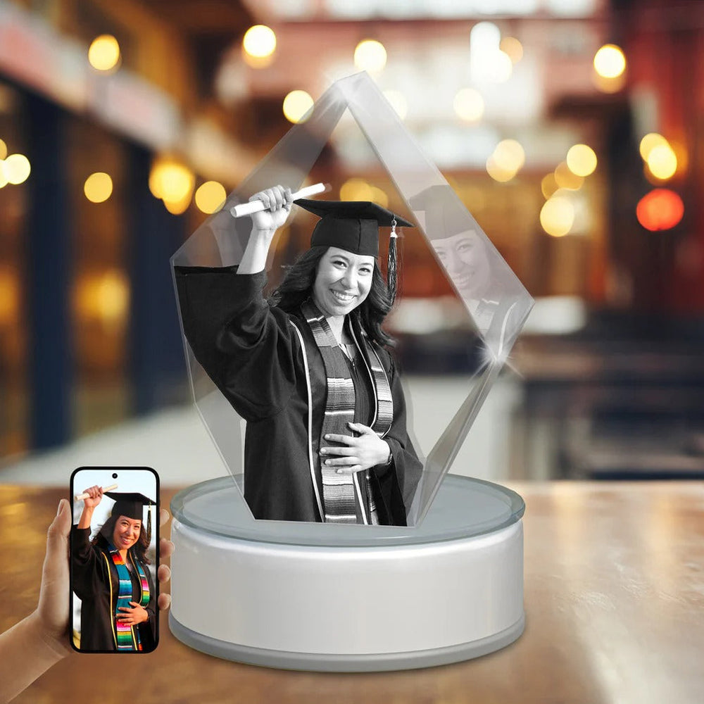 Personalized Iceberg Crystal Photo Block with LED Base