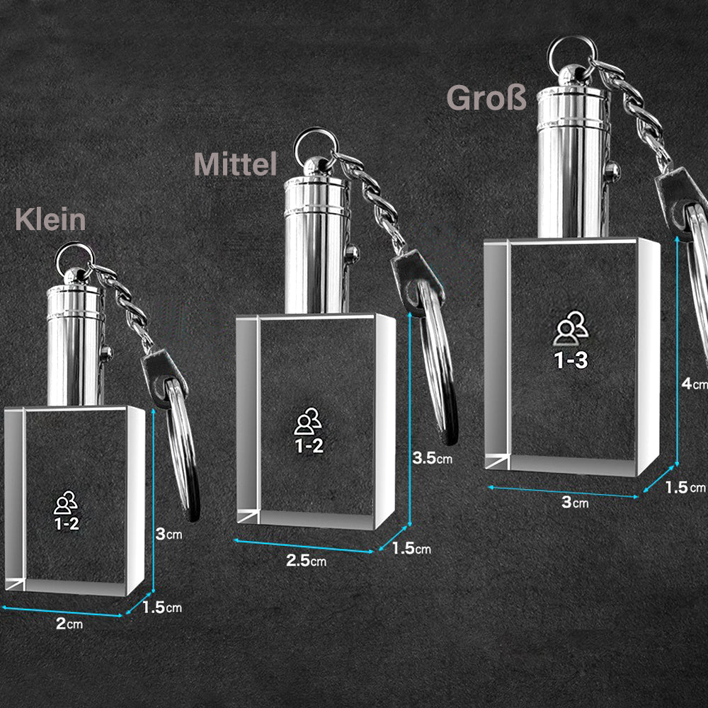 Personalized Crystal Photo Keychain – Rectangle Pendant with 2D/3D Engraving
