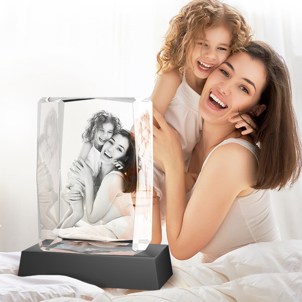 Personalized 24-Facet Crystal Block with 3D Engraving