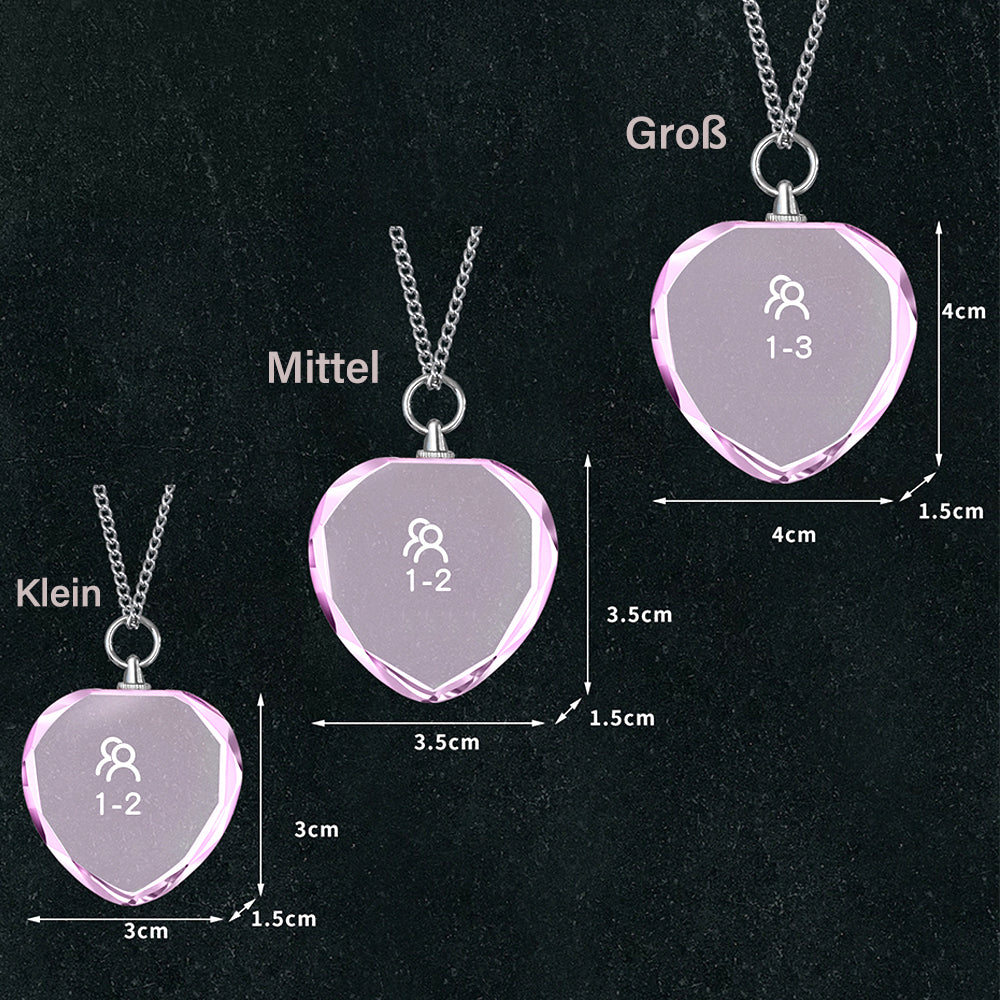 Personalized Rose Quartz Heart Necklace with 2D/3D Photo Engraving