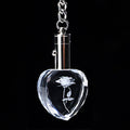 Personalized Crystal Photo Keychain – Heart Pendant with 2D/3D Engraving