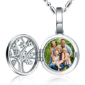 Personalized 925 Sterling Silver Photo Locket Necklace – Tree of Life Pendant